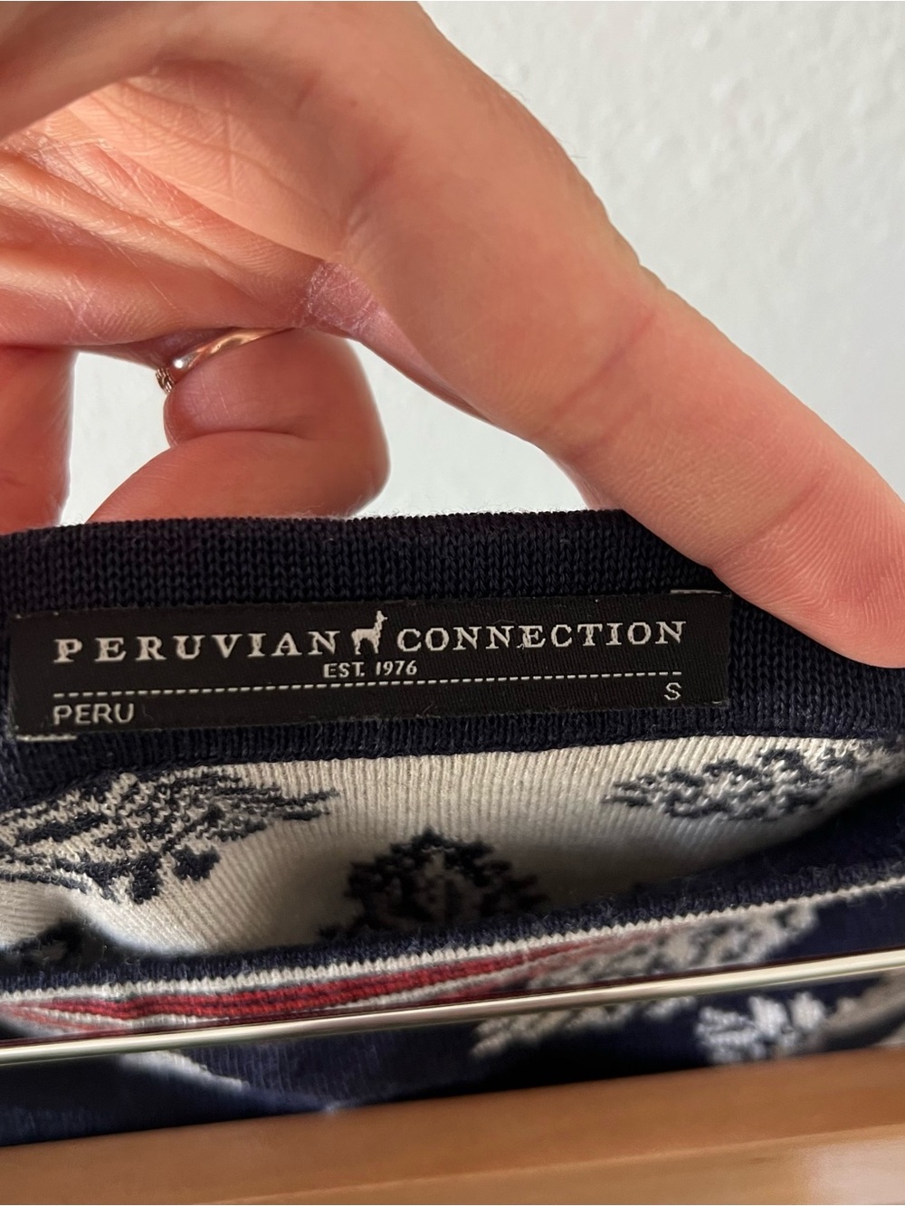 PERUVIAN CONNECTION | Rare Anjali Pima Cotton Knit Floral Maxi Skirt | S - Picture 3 of 4